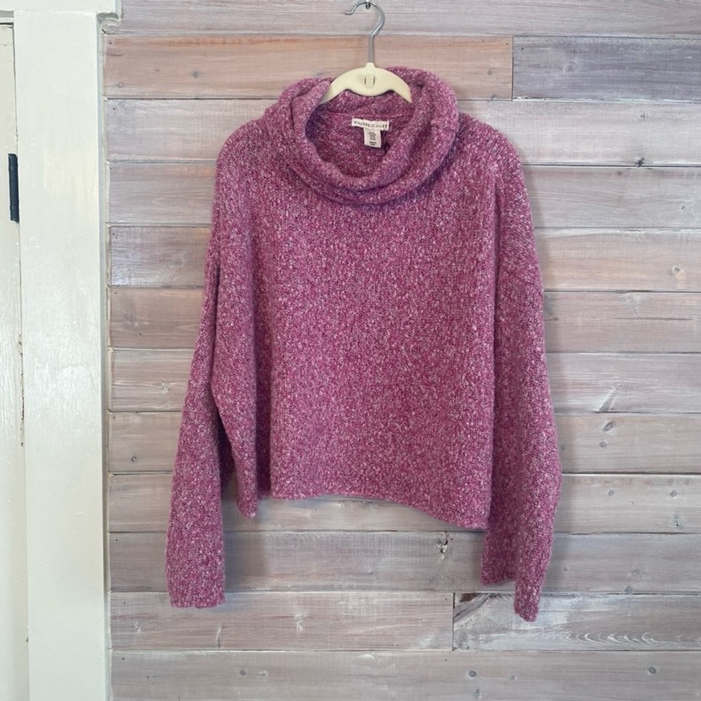 Sincerely Jules pink boxy cowl sweater size medium nwt